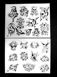 VINTAGE MILT ZEIS TATTOO FLASH 12 PAGES 11 x 14 GROUP A  