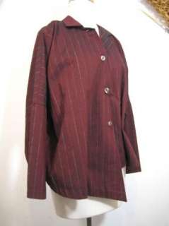 ITEMZ by CHRIS BAUMGARTNER Burgundy Striped Asymmetric Button Up Shirt 