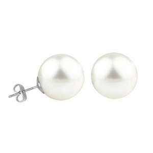  Willow Pearles 14mm White Voyageur Pearle Earrings with 