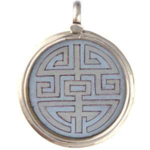  Chinese Buddhist Yantra Pendant   Sterling Silver 