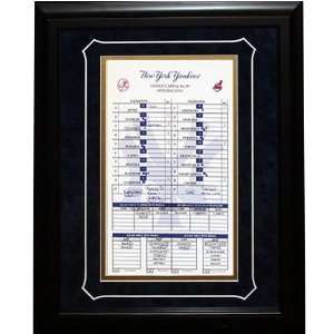  2009 Yankees Opening Day Replica Line  Up Card Framed 