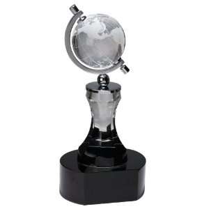  Crystal Spinning Globe Corporate Award with Base 8 1/2 