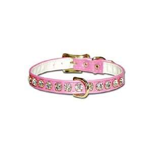  Leather Brothers Jeweled Collar 10 Long 3/8 Wide Pink 