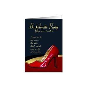 Bachelorette Party Invitation Card   Bachelorette Red Shoes Invitation 
