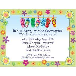  Flip Flop Party Invitations, Personalized 