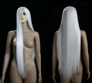 Anime Cosplay Long Party White Hair Wig Z18 40  