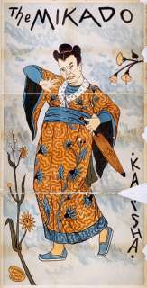 Theatrical Poster Mikado Opera Japanese Woodblock Print  