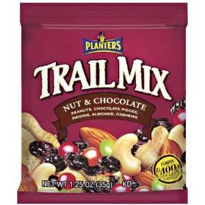 Planters Trail Mix, Nuts And Chocolate, 1.25 Ounce Packages (Pack of 