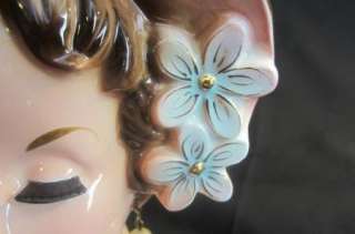 Napco Head Vase Young Girl Flowers & Hat 1960 C4554 B 6  