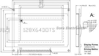 12864(128x64) Dot Matrix GRAPHIC LCD Module/ LCM B/W  