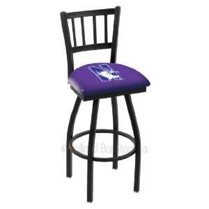 Northwestern University 25 Inch Black Wrinkle Swivel Bar Stool with 