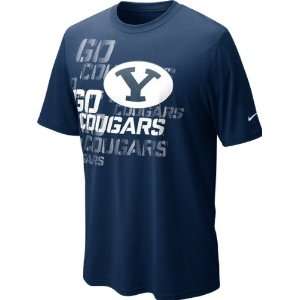 BYU Cougars Navy Nike Dri FIT 2012 Official Football Practice T Shirt 
