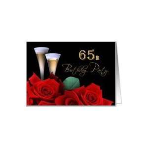  Invitation.65th Birthday Party. Red Roses Card: Toys 