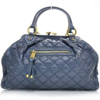 MARC JACOBS Quilted Leather STAM Bag Purse Petrol MJ  