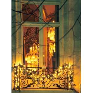  Wrought Iron Railing with Christmas Decorations, Baccarat 