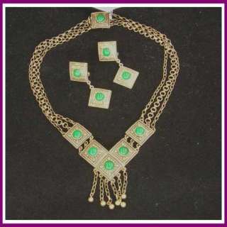 Vintage Signed Lucien Picard Necklace & Earrings c1970  