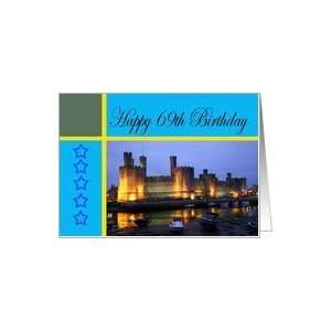  Happy 69th Birthday Caernarfon Castle Card Toys & Games