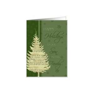  Happy Holidays Son and his Family Christmas Card   Green 