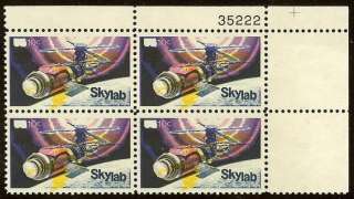 1529   10c Huge Multiple Color Shift Plate Block Skylab NO US Mint 