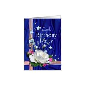  71st Birthday Party Invitation White Rose Card: Toys 