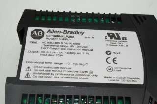 Allen Bradley 1606 XLP 25A XLP25A Power Supply DIN Rail 5V DC 5A 25W 
