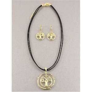 Fashion Jewelry Desinger Inspired Metal Gold Life Tree Necklace and 