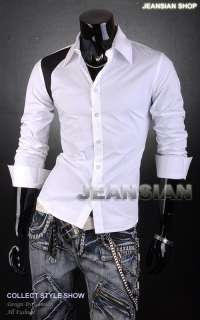 3mu Mens New Designer One Shoulder Contrast Slim Dress Shirts Tops S M 