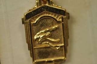 Vintage 1957 Class B High Jump Medal Award Pin Gold  