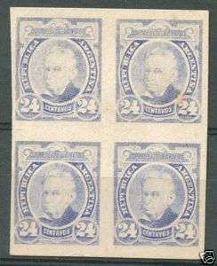 AGENTINA 1889 Block of 4 Proof Not Adopted VF  