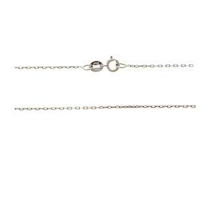 14KT WHITE GOLD   18 0.5 MM. ELONGATED LINK GOLD CHAIN  