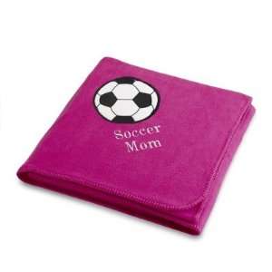  Personalized Soccerball Design On Bright Pink Fleece 