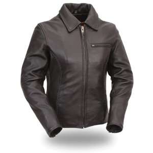 First Manufacturing Womens Clean Cruiser Jacket (Black, XXXXX Large)