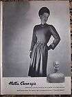 1945 Vintage Hattie Carnegie Womens Jersey Dress Blue Perfume Bottle 