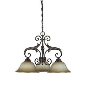 Ferentino Collection 3 Light 24 Burleson Bronze Down Chandelier with 