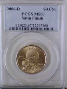 2006 D SATIN FINISH Sacagawea Dollar   MS67 PCGS Slab  