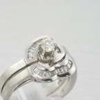 Unique Gorgeous 14k White Gold Diamond Heart Custom Engagement Ring 