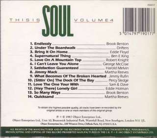 CD ~ THIS IS SOUL   Vol 4   Various Artists ~ 1987 IMP  