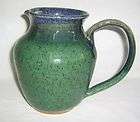 Blue Green Pottery Stoneware Pitcher Vase Utensil  