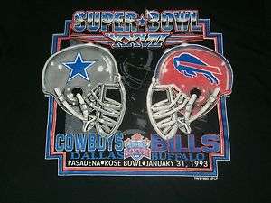 VINTAGE 1993 NFL Super Bowl XXVII Dallas Cowboys vs. Buffalo Bills T 