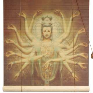 Thousand Arm Kwan Yin Bamboo Blinds   36 Width  