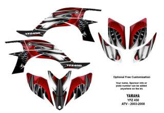 YAMAHA YFZ450 Atv Quad Graphic Decal Kit #4444Red  