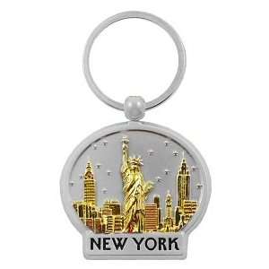  New York Keychain   Gold/Oval, New York Keychains, New 