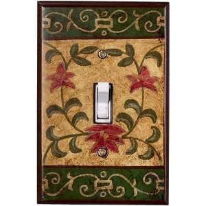  Flowers Hand painted Wood Switchplate: Home & Kitchen