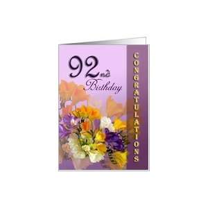  92nd Birthday Congratulations greeting card Card: Toys 