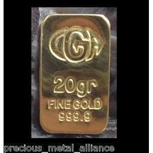 999 Fine Gold 20 Grain Gold Bar Ingot Bullion Solid Certified Assayed 