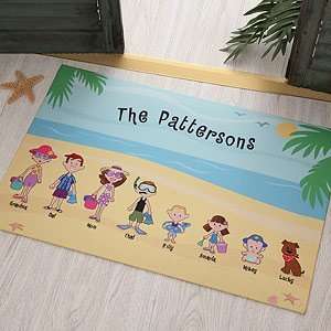  Personalized Beach Vacation Family Doormat: Patio, Lawn 