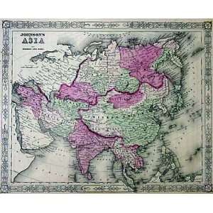 Johnson 1864 Antique Map of Asia