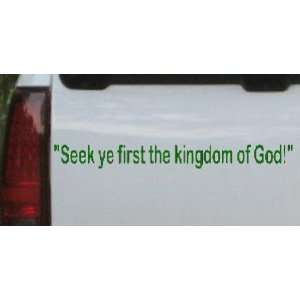 Dark Green 22in X 2.4in    Kingdom of God Christian Car Window Wall 