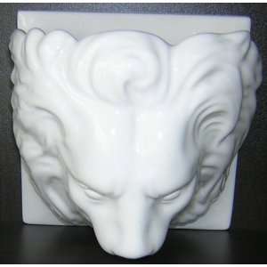  Lions Head White Ceramic Soap Dish