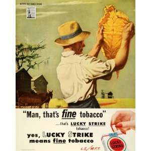   Barn Lucky Strike Cigarettes WWII   Original Print Ad